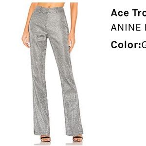 nwt anine bing ace trouser pants in gunmetal